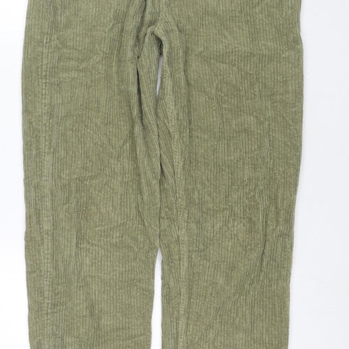 ASOS Mens Green Cotton Trousers Size 28 in L34 in Regular Zip