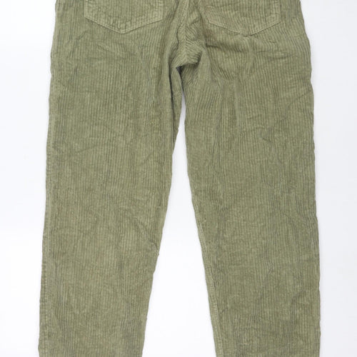 ASOS Mens Green Cotton Trousers Size 28 in L34 in Regular Zip