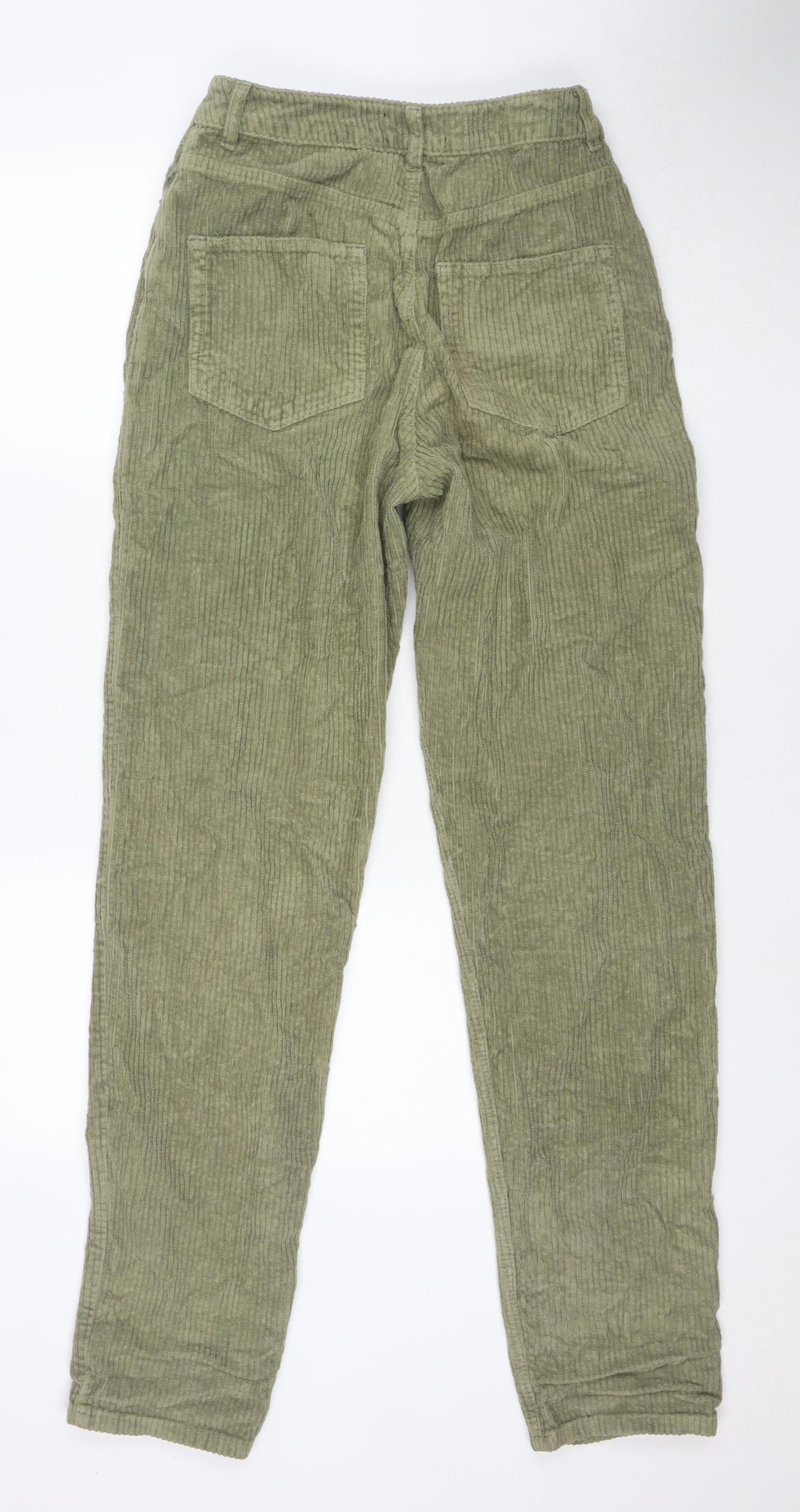 ASOS Mens Green Cotton Trousers Size 28 in L34 in Regular Zip