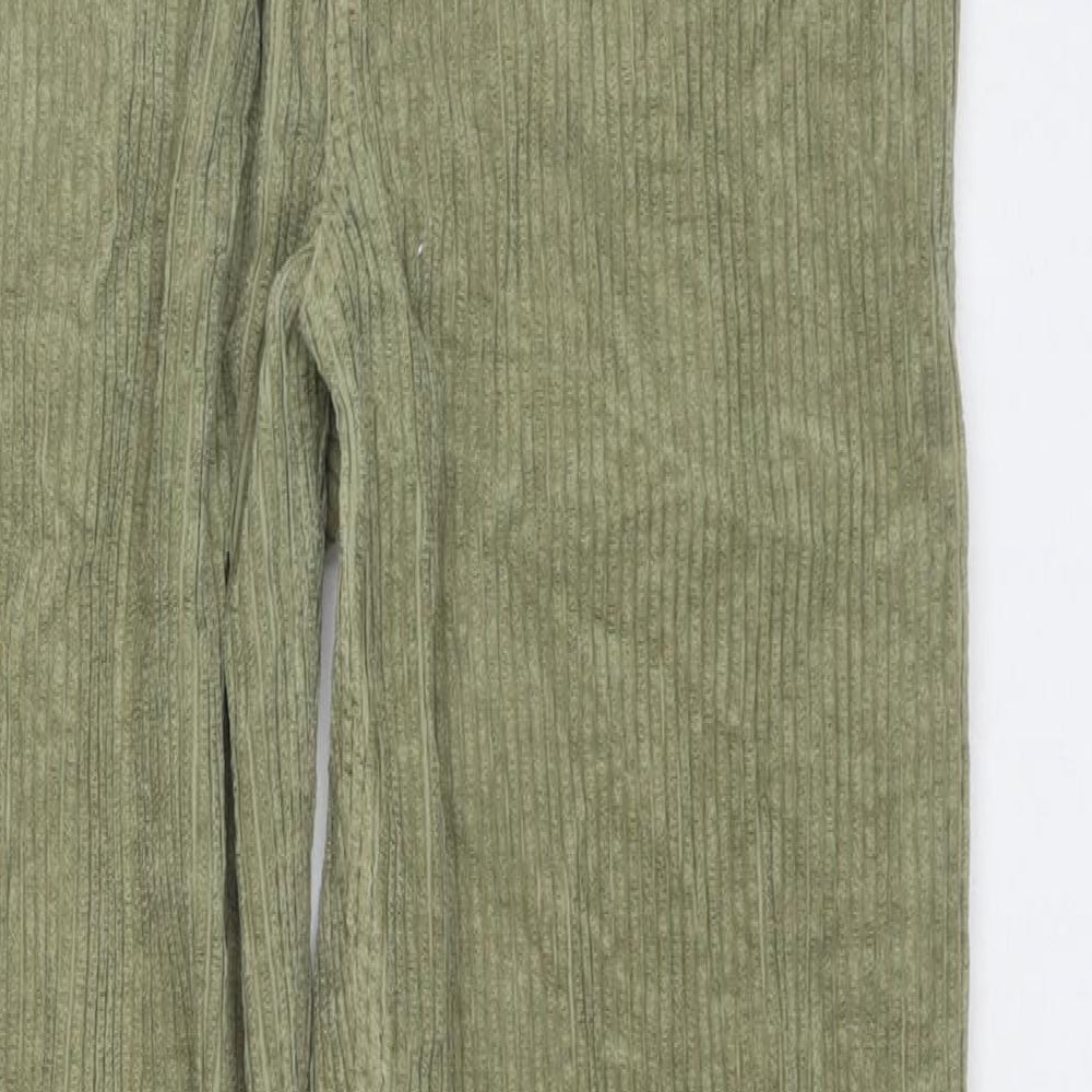 ASOS Mens Green Cotton Trousers Size 28 in L34 in Regular Zip