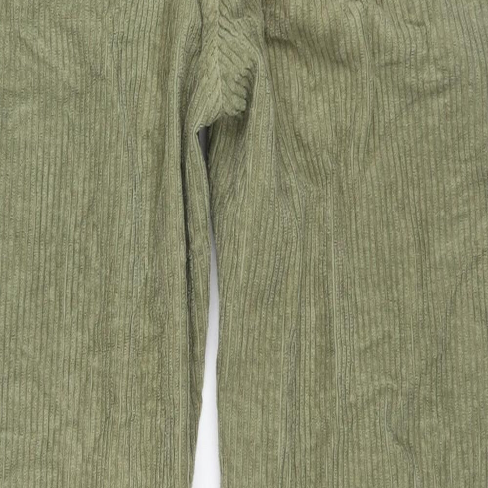 ASOS Mens Green Cotton Trousers Size 28 in L34 in Regular Zip