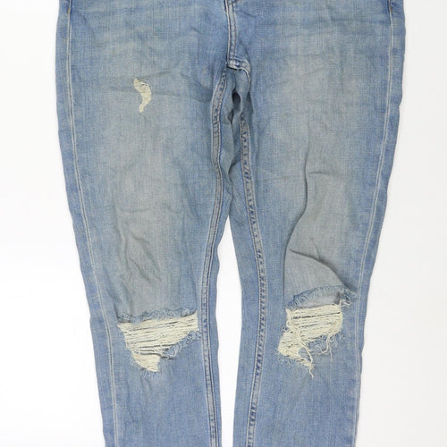 Topshop Womens Blue Cotton Mom Jeans Size 30 in L30 in Regular Zip
