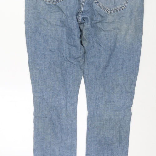 Topshop Womens Blue Cotton Mom Jeans Size 30 in L30 in Regular Zip