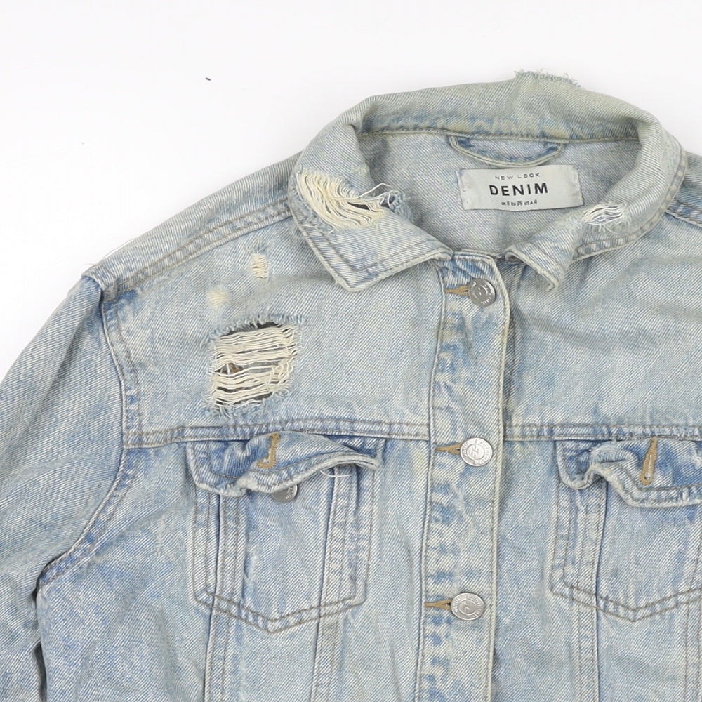 New Look Womens Blue Jacket Size 8 Button