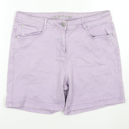 NEXT Womens Purple Lyocell Skimmer Shorts Size 12 L5 in Regular Zip