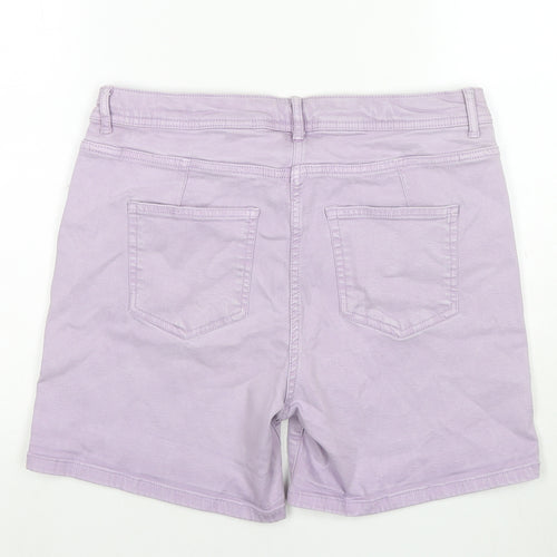 NEXT Womens Purple Lyocell Skimmer Shorts Size 12 L5 in Regular Zip