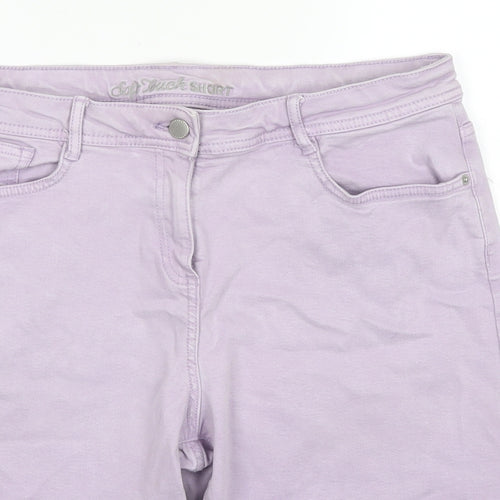 NEXT Womens Purple Lyocell Skimmer Shorts Size 12 L5 in Regular Zip