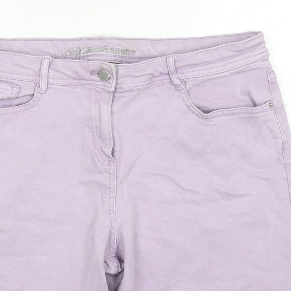 NEXT Womens Purple Lyocell Skimmer Shorts Size 12 L5 in Regular Zip