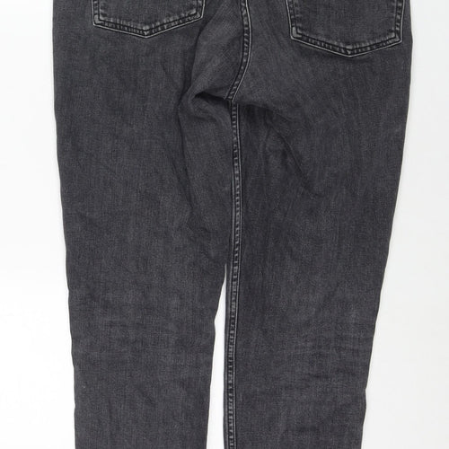 Topshop Womens Grey Cotton Straight Jeans Size 32 in L34 in Regular Zip