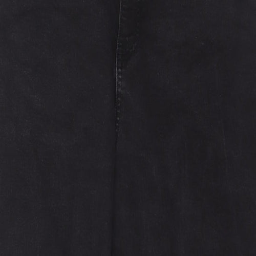 Simply Be Womens Black Cotton Straight Jeans Size 18 L29 in Regular Zip