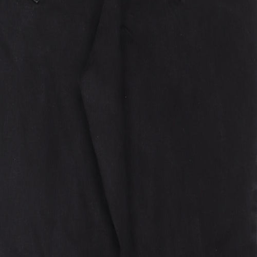 Simply Be Womens Black Cotton Straight Jeans Size 18 L29 in Regular Zip