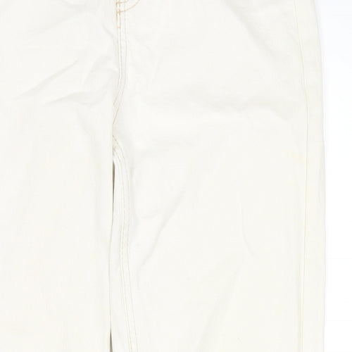Topshop Womens White Cotton Mom Jeans Size 28 in L30 in Regular Zip