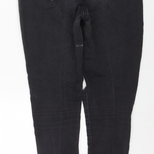 Boohoo Womens Black Cotton Skinny Jeans Size 8 L28 in Regular Zip