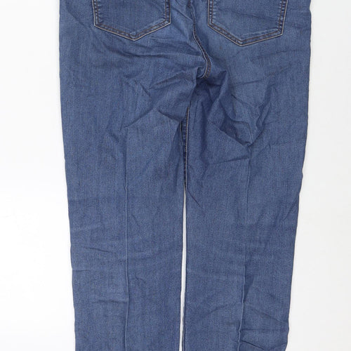 Bonmarché Womens Blue Cotton Straight Jeans Size 12 L25 in Regular Zip