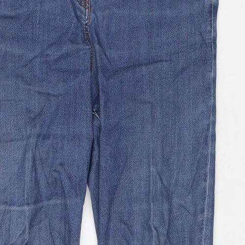Bonmarché Womens Blue Cotton Straight Jeans Size 12 L25 in Regular Zip