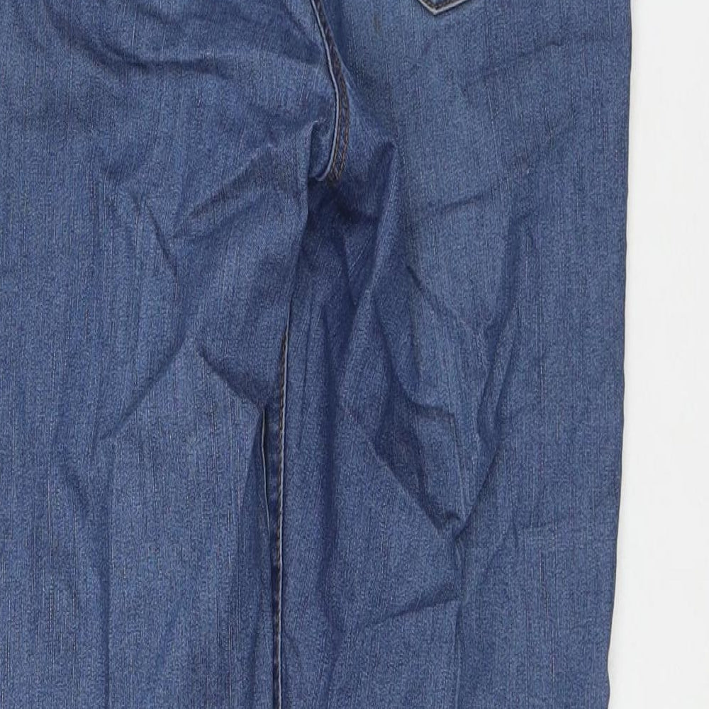 Bonmarché Womens Blue Cotton Straight Jeans Size 12 L25 in Regular Zip