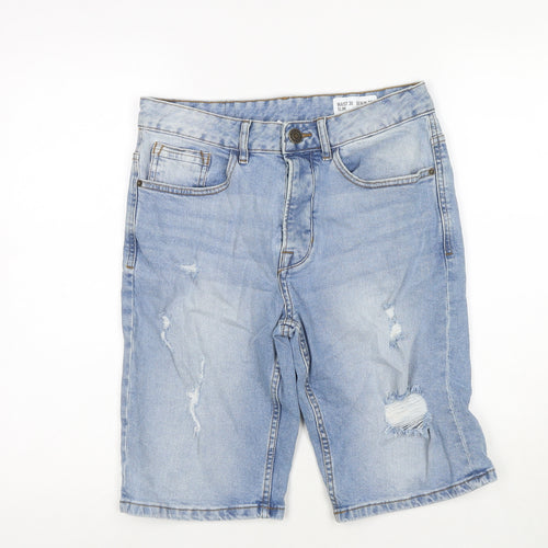 Denim & Co. Mens Blue Cotton Bermuda Shorts Size 30 in L10 in Regular Zip
