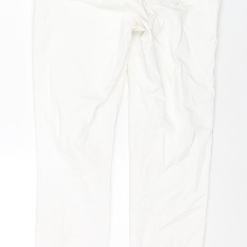 NEXT Womens White Cotton Skinny Jeans Size 10 L27 in Regular Zip