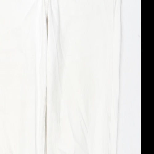 NEXT Womens White Cotton Skinny Jeans Size 10 L27 in Regular Zip