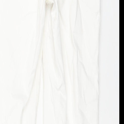 NEXT Womens White Cotton Skinny Jeans Size 10 L27 in Regular Zip