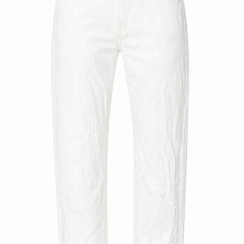 H&M Womens White Cotton Straight Jeans Size 8 L31 in Regular Zip