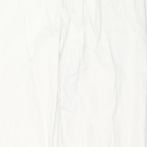 H&M Womens White Cotton Straight Jeans Size 8 L31 in Regular Zip