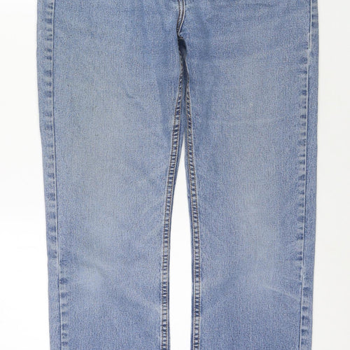 Cotton Traders Womens Blue Cotton Straight Jeans Size 14 L30 in Regular Zip