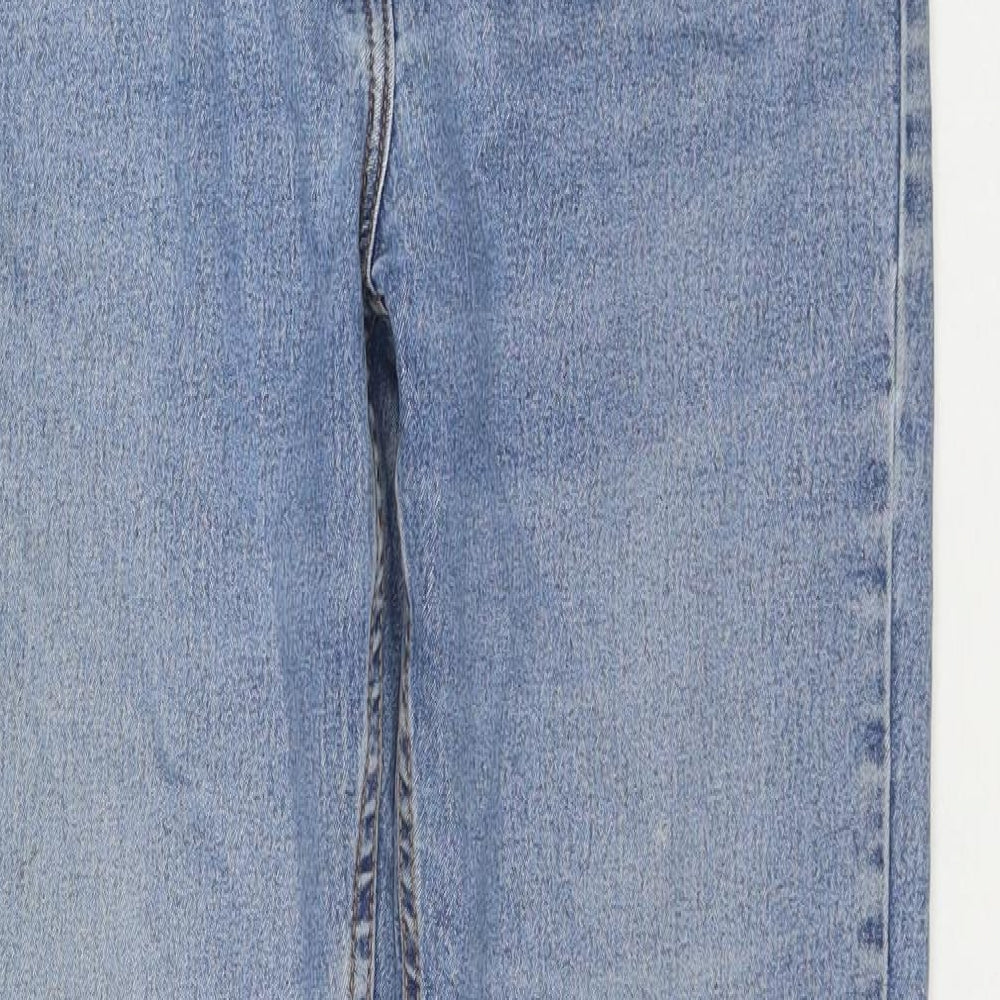 Cotton Traders Womens Blue Cotton Straight Jeans Size 14 L30 in Regular Zip
