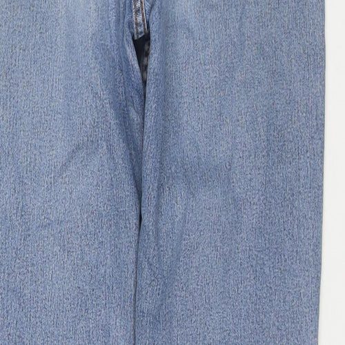 Cotton Traders Womens Blue Cotton Straight Jeans Size 14 L30 in Regular Zip