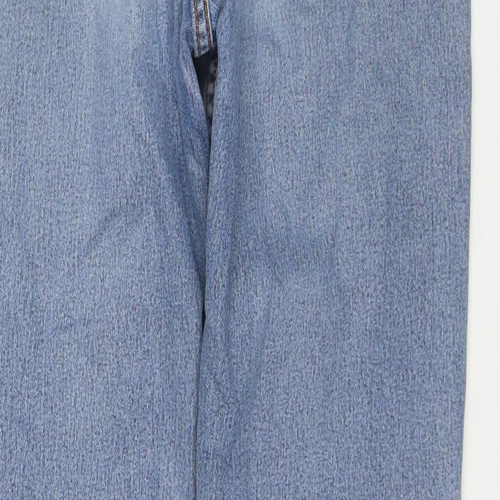Cotton Traders Womens Blue Cotton Straight Jeans Size 14 L30 in Regular Zip