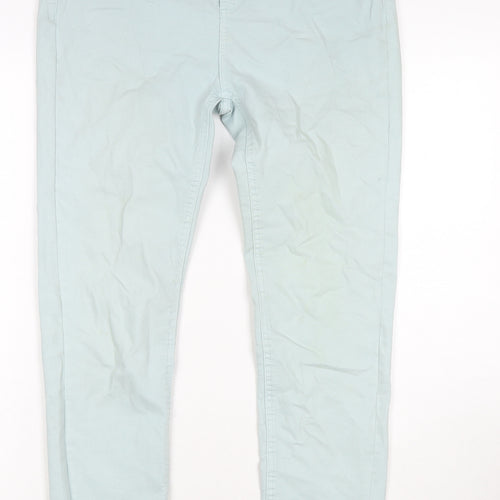 Peacocks Womens Blue Cotton Straight Jeans Size 14 L25 in Regular Zip