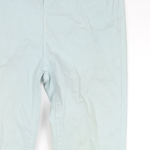 Peacocks Womens Blue Cotton Straight Jeans Size 14 L25 in Regular Zip