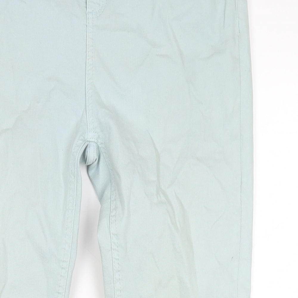 Peacocks Womens Blue Cotton Straight Jeans Size 14 L25 in Regular Zip