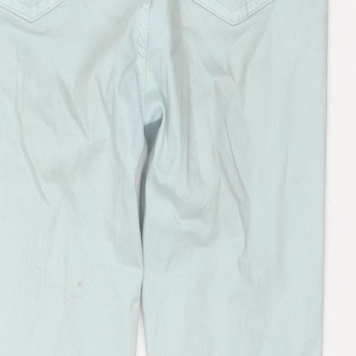 Peacocks Womens Blue Cotton Straight Jeans Size 14 L25 in Regular Zip