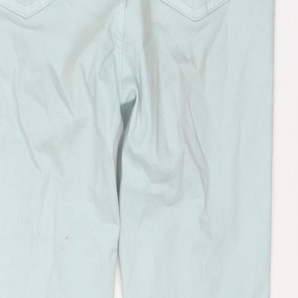 Peacocks Womens Blue Cotton Straight Jeans Size 14 L25 in Regular Zip