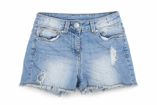 Candy Girls Blue Cotton Cut-Off Shorts Size 9 Years L3 in Regular Zip
