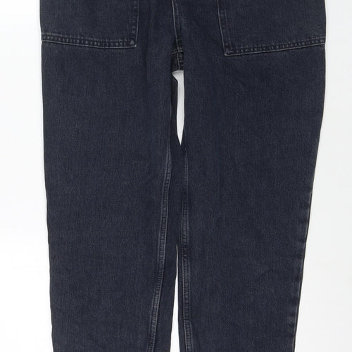 Topshop Womens Blue Cotton Straight Jeans Size 28 in L32 in Regular Zip