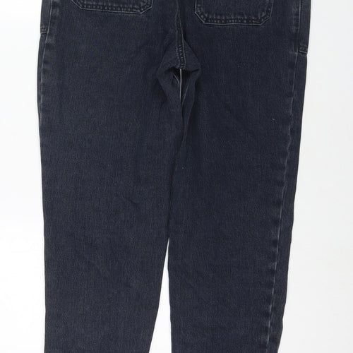 Topshop Womens Blue Cotton Straight Jeans Size 28 in L32 in Regular Zip
