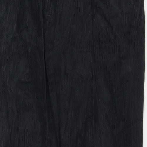 Marks and Spencer Mens Black Cotton Trousers Size 34 in L31 in Regular Zip