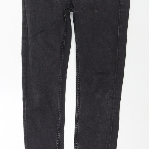 Zara Womens Black Cotton Skinny Jeans Size 8 L27 in Regular Zip
