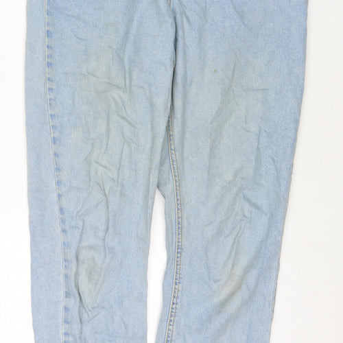 Denim & Co. Womens Blue Cotton Straight Jeans Size 12 L26 in Regular Zip