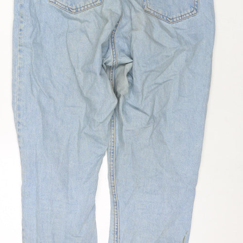 Denim & Co. Womens Blue Cotton Straight Jeans Size 12 L26 in Regular Zip