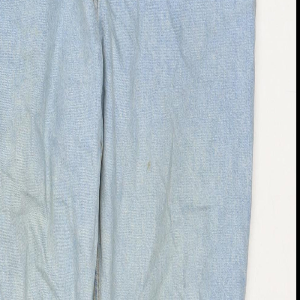 Denim & Co. Womens Blue Cotton Straight Jeans Size 12 L26 in Regular Zip