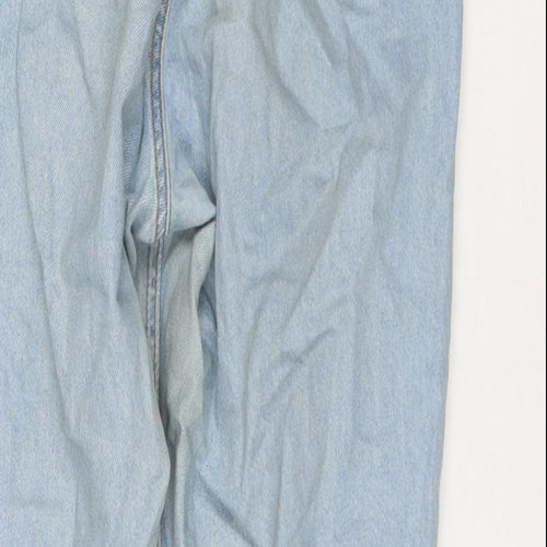 Denim & Co. Womens Blue Cotton Straight Jeans Size 12 L26 in Regular Zip