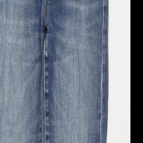 White Stuff Womens Blue Cotton Straight Jeans Size 8 L28 in Regular Zip