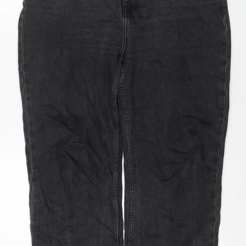H&M Womens Black Cotton Mom Jeans Size 32 in L28 in Regular Zip
