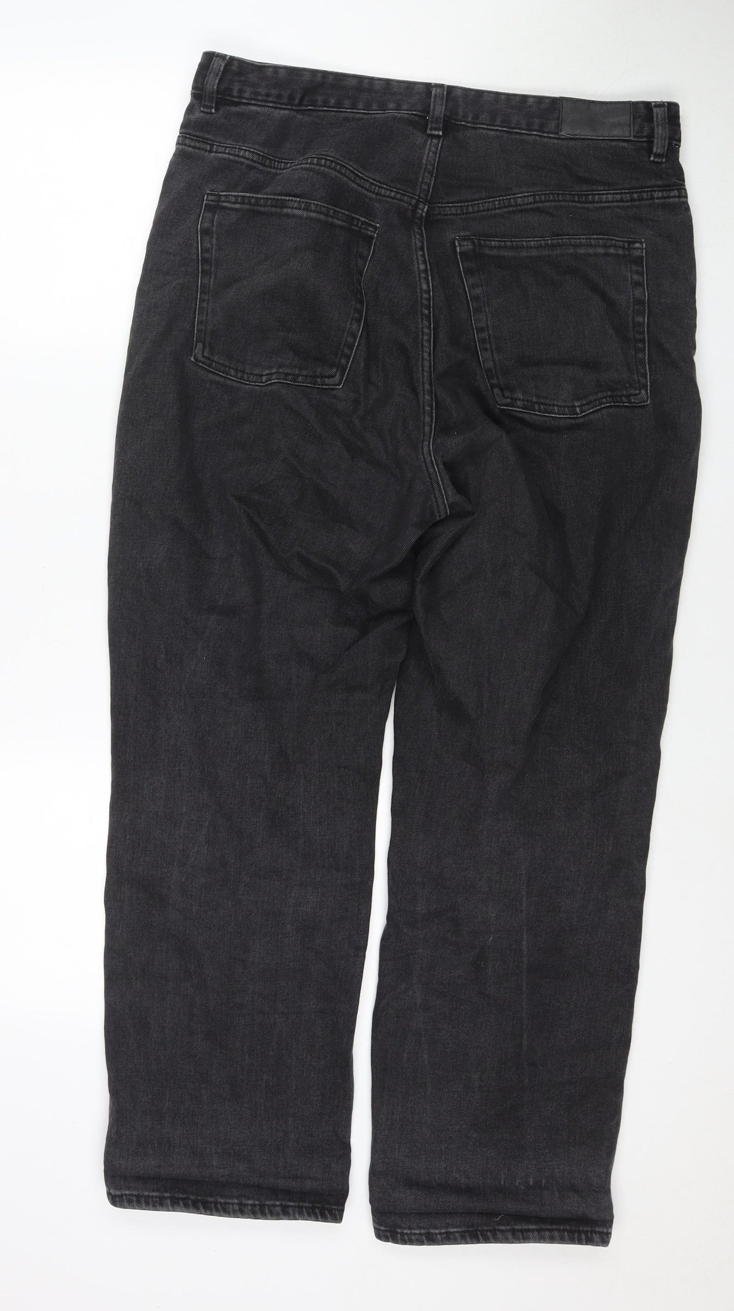 H&M Womens Black Cotton Mom Jeans Size 32 in L28 in Regular Zip