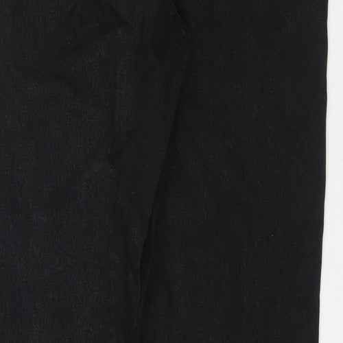 Mango Womens Black Cotton Straight Jeans Size 10 L26 in Regular Zip