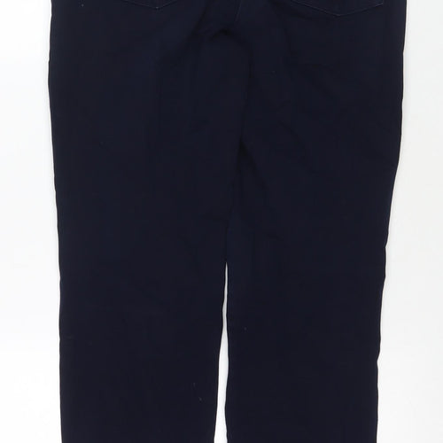 Marks and Spencer Womens Blue Cotton Straight Jeans Size 12 L29 in Regular Zip