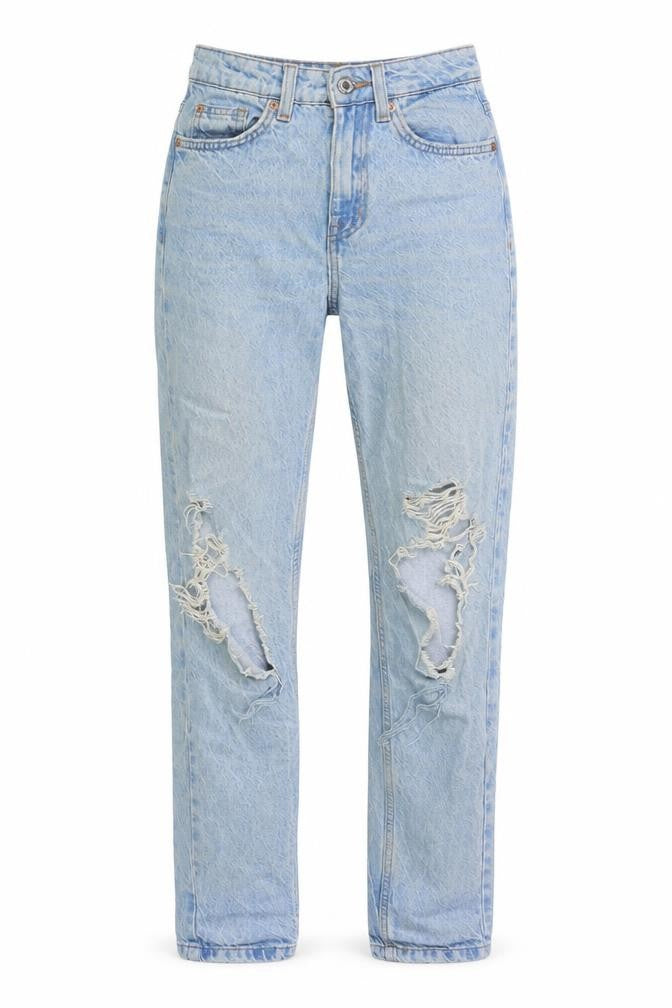 Denim & Co. Womens Blue Cotton Straight Jeans Size 4 L28 in Regular Zip